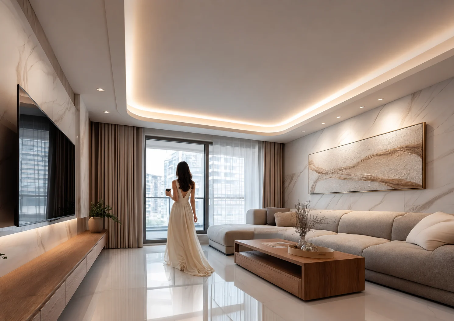 Artist's impression of residential spaces envisioned for Aessen in Thane