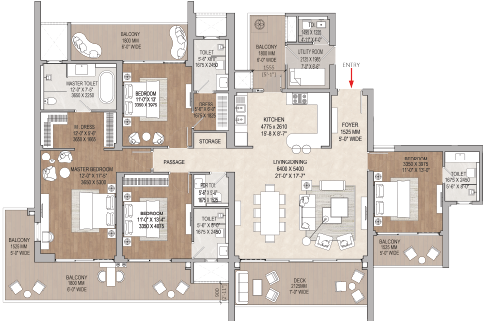 Jodi apartment floor plan at Aessen Phase-1 Thane